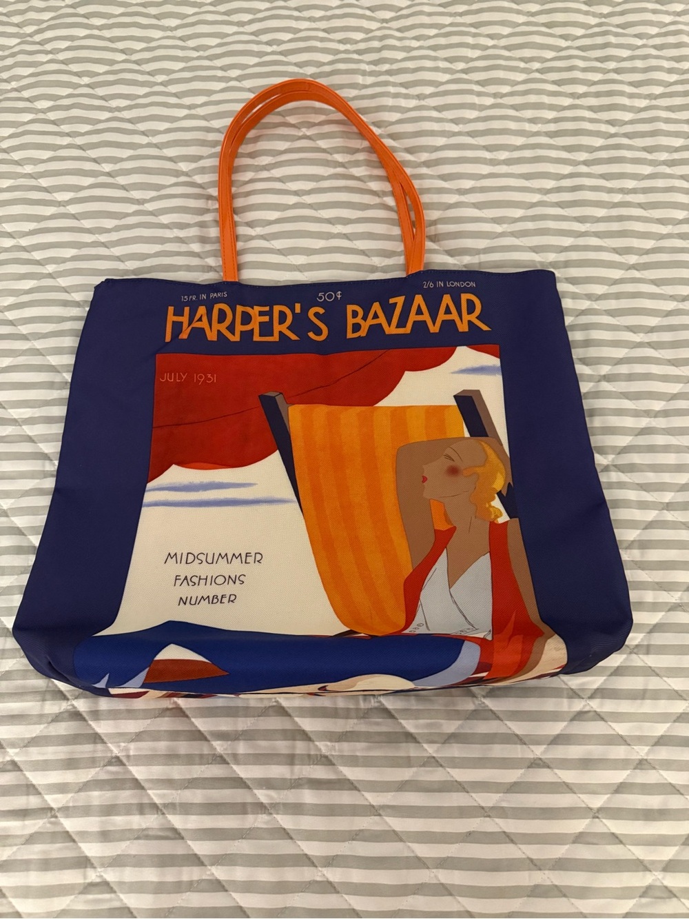Harper's Bazaar Large Tote Bag Estée Lauder Vintage EUC Paris London Stylish